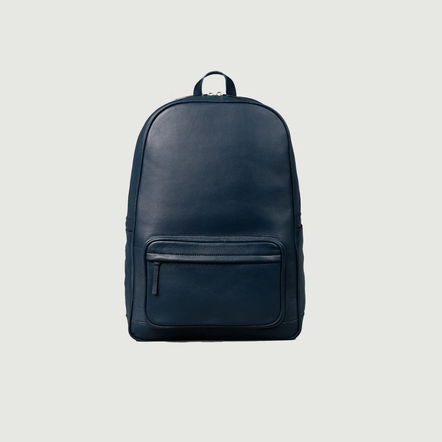 02--The-Philos-Navy-Blue-Leather-Backpack-front-3-1666634069825 The Philos Midnight Blue Leather Backpack - Image 1