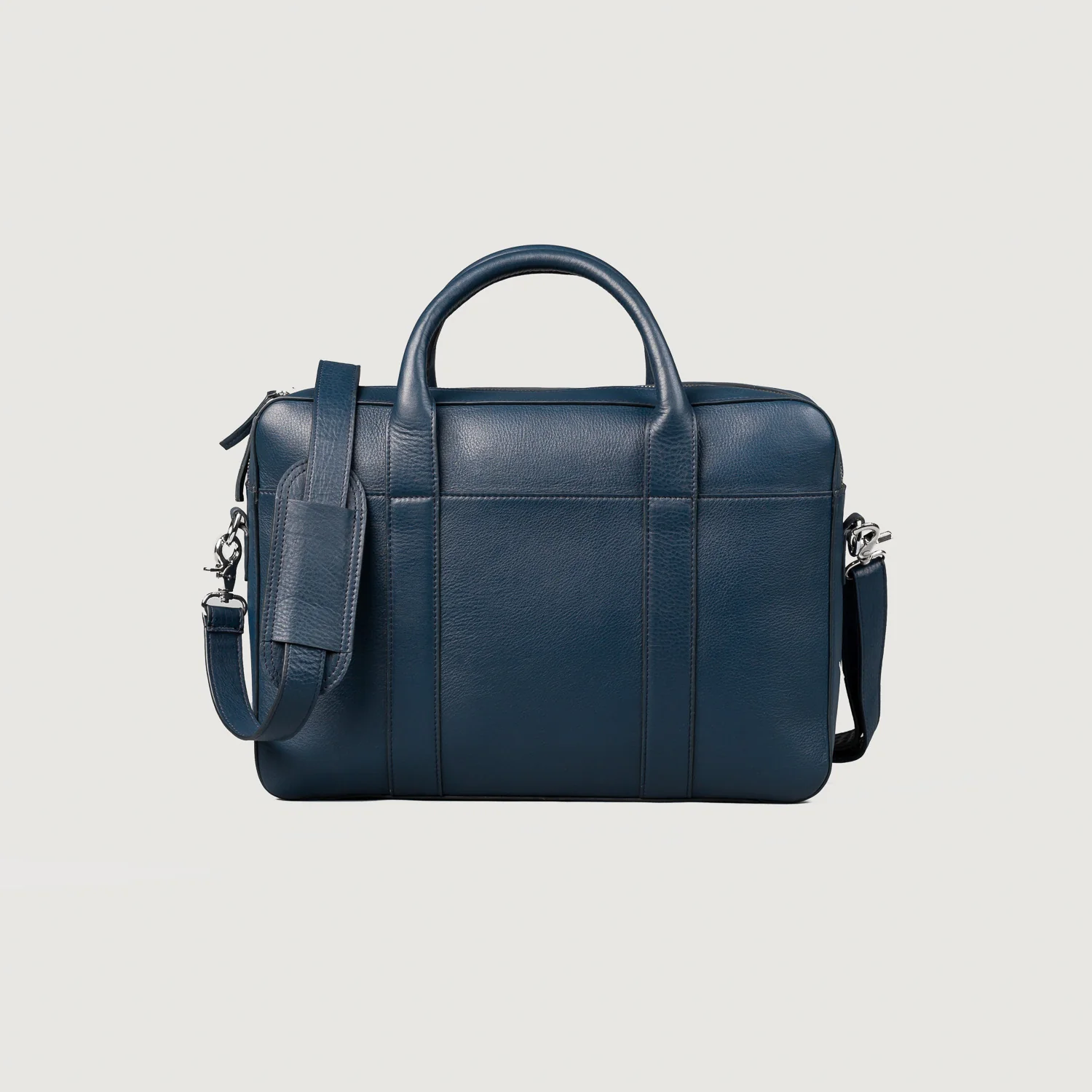 02-_The_Captain_Navy_Blue_Leather_Briefcase_front-3-1666109866908 The Captain Midnight Blue Leather Briefcase - Image 1