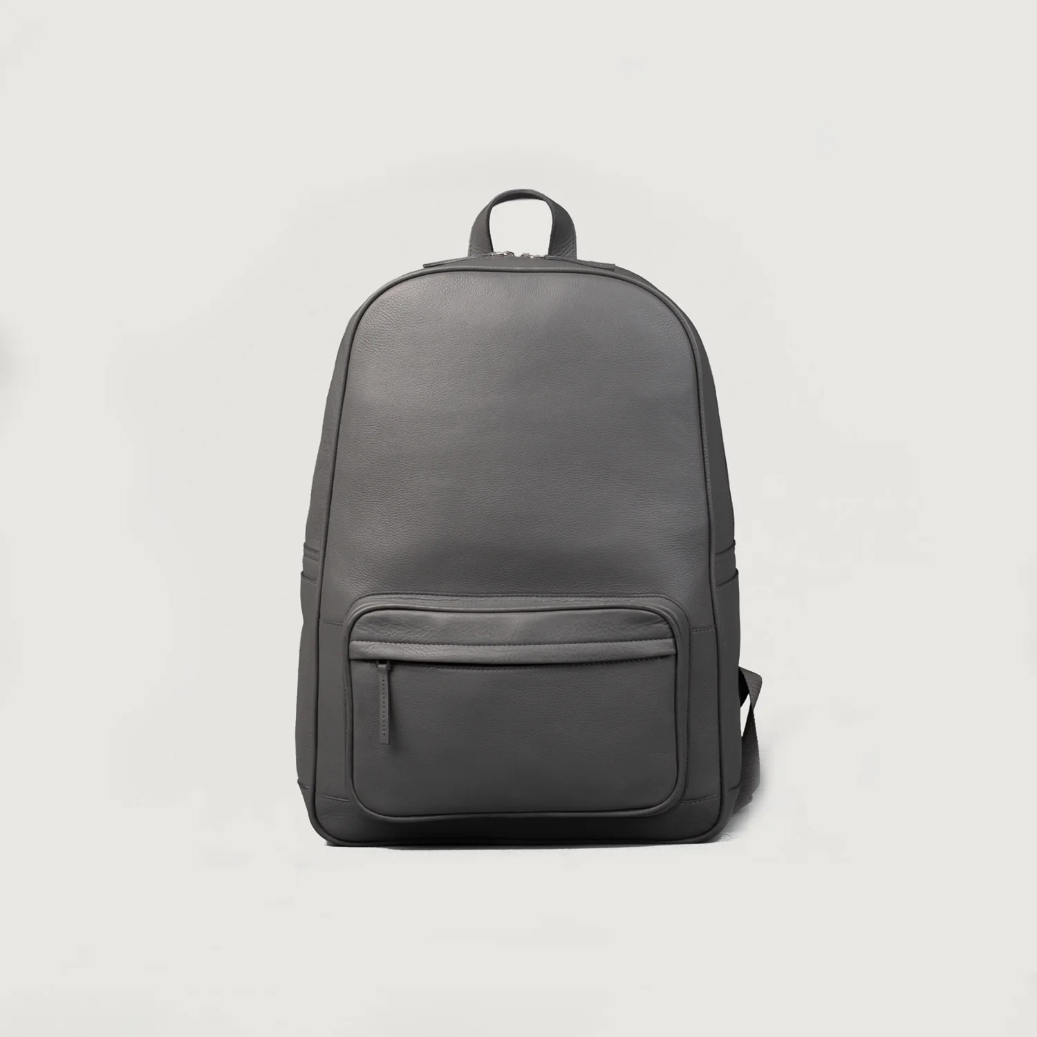 02-_The_Philos_Grey_Leather_Backpack_front-3-1666107772776 The Philos Grey Leather Backpack - Image 1