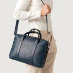 The Captain Midnight Blue Leather Briefcase - Image 9
