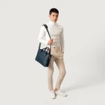 The Captain Midnight Blue Leather Briefcase - Image 6