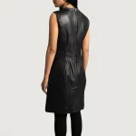 Luxe Black Leather Dress - Image 5