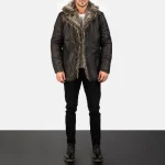 Furlong Black Leather Coat - Image 5