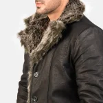 Furlong Black Leather Coat - Image 6