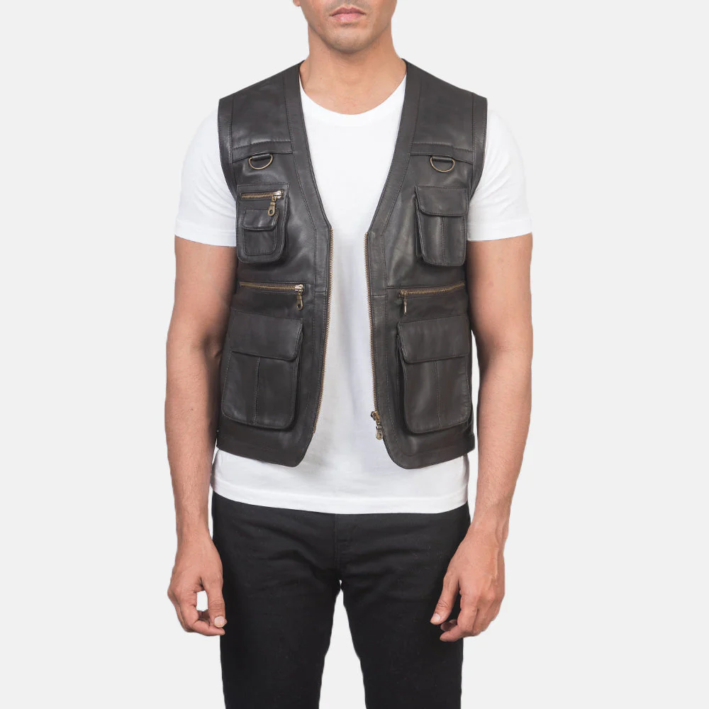 Men_s_Safari_Brown_Leather_Vest-2_f60a7cdc-8ffc-4dd9-8499-382037298f68 Safari Brown Leather Vest - Image 1