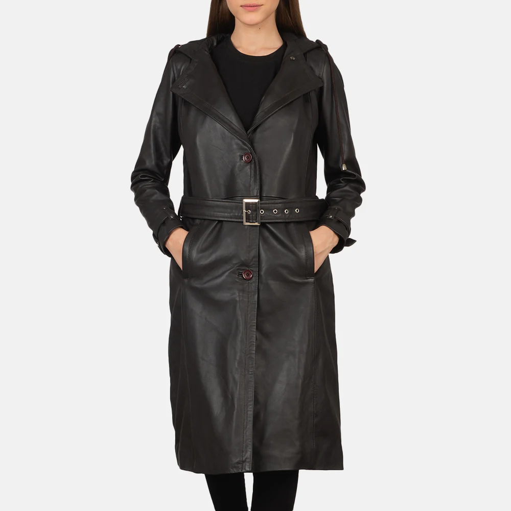 Women_27s_Fixon_Hooded_Brown_Trench_Coat_Close_Front-5-1659448548848_b8f4ea68-7031-4ec0-9891-08b07e07dded Fixon Hooded Brown Trench Coat - Image 1