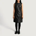 Luxe Black Leather Dress - Image 3