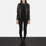 Rave Brown Leather Biker Jacket - Image 3