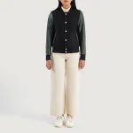 Savant Green & Black Hybrid Varsity Jacket - Image 4