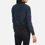 Ava Ma-1 Blue Suede Bomber Jacket - Image 6