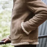 Shearling Leather Bomber Jacket - Image 3
