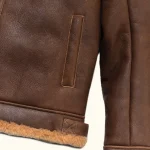Shearling Leather Bomber Jacket - Image 3