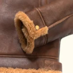 Shearling Leather Bomber Jacket - Image 4