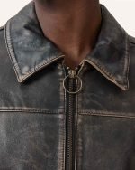 Alkan Leather Jacket,Black Nearly Black - Image 5