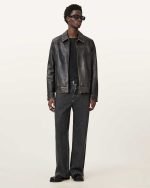 Alkan Leather Jacket,Black Nearly Black - Image 4
