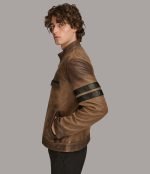 Distressed Leather Biker Jacket - Image 3