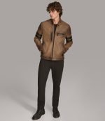 Distressed Leather Biker Jacket - Image 5