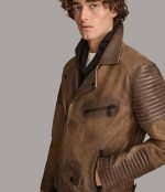 Distressed Leather Biker Jacket - Image 7