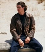 Distressed Leather Biker Jacket - Image 12