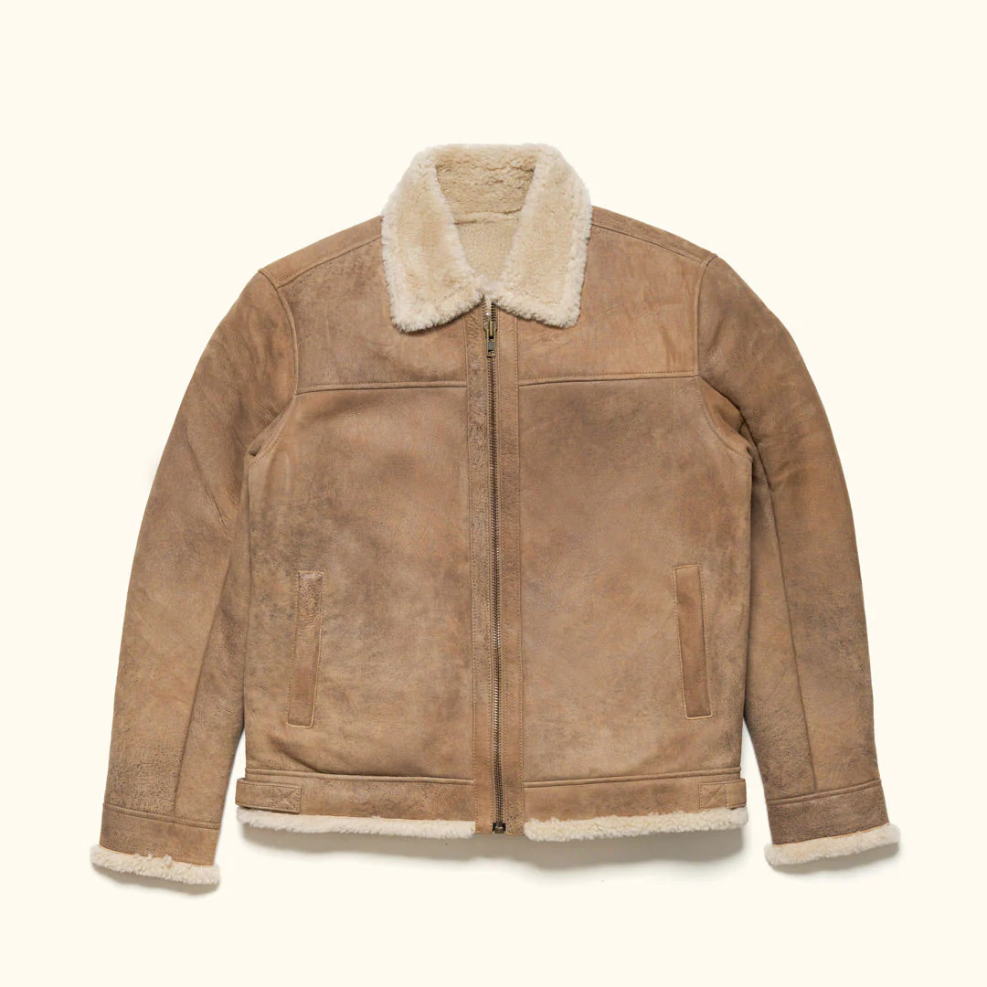 sherling-leather-bomber-jacket-sandstone-brown-1_69ed3036-8b58-4ec2-a5e7-62b15db4d592_2000x Shearling Leather Bomber Jacket - Image 1